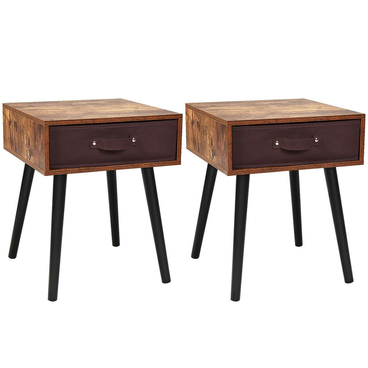Mid-Century Bedside Tables with Drawers (Set of 2) product image