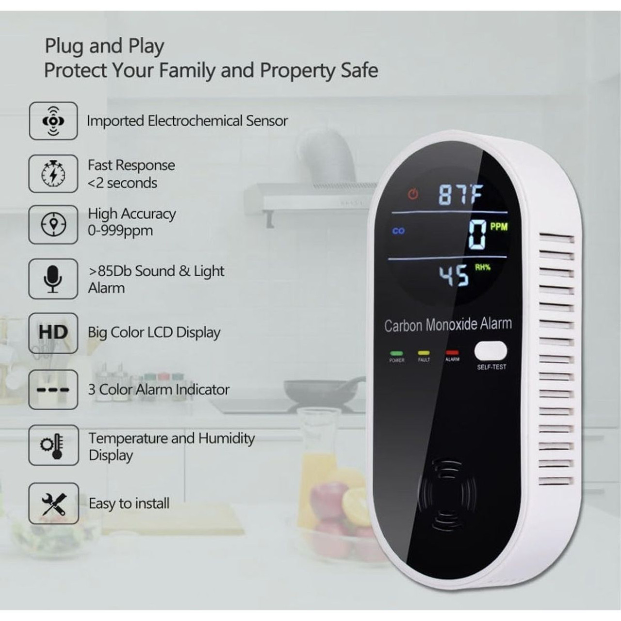 3-in-1 Carbon Monoxide Detector product image
