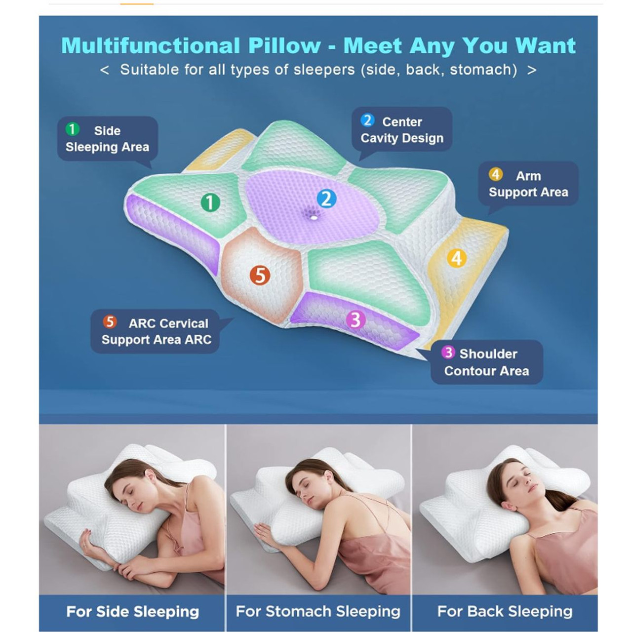 Emircey Adjustable Neck Memory Foam Pillow product image