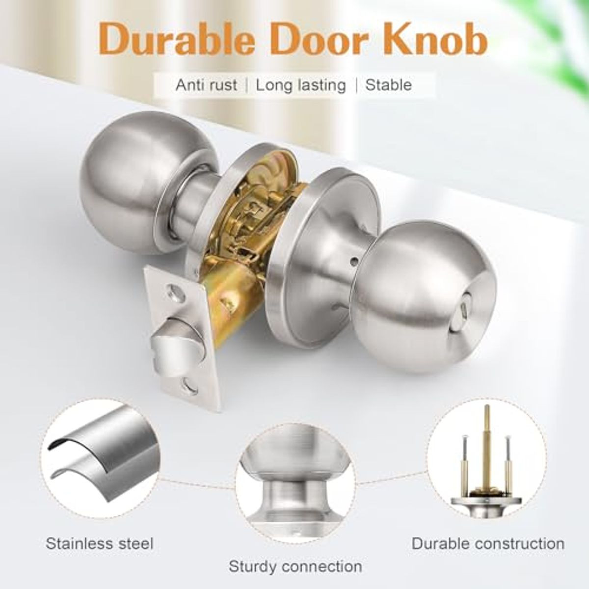 Probico Brushed Nickel Privacy Doorknob product image