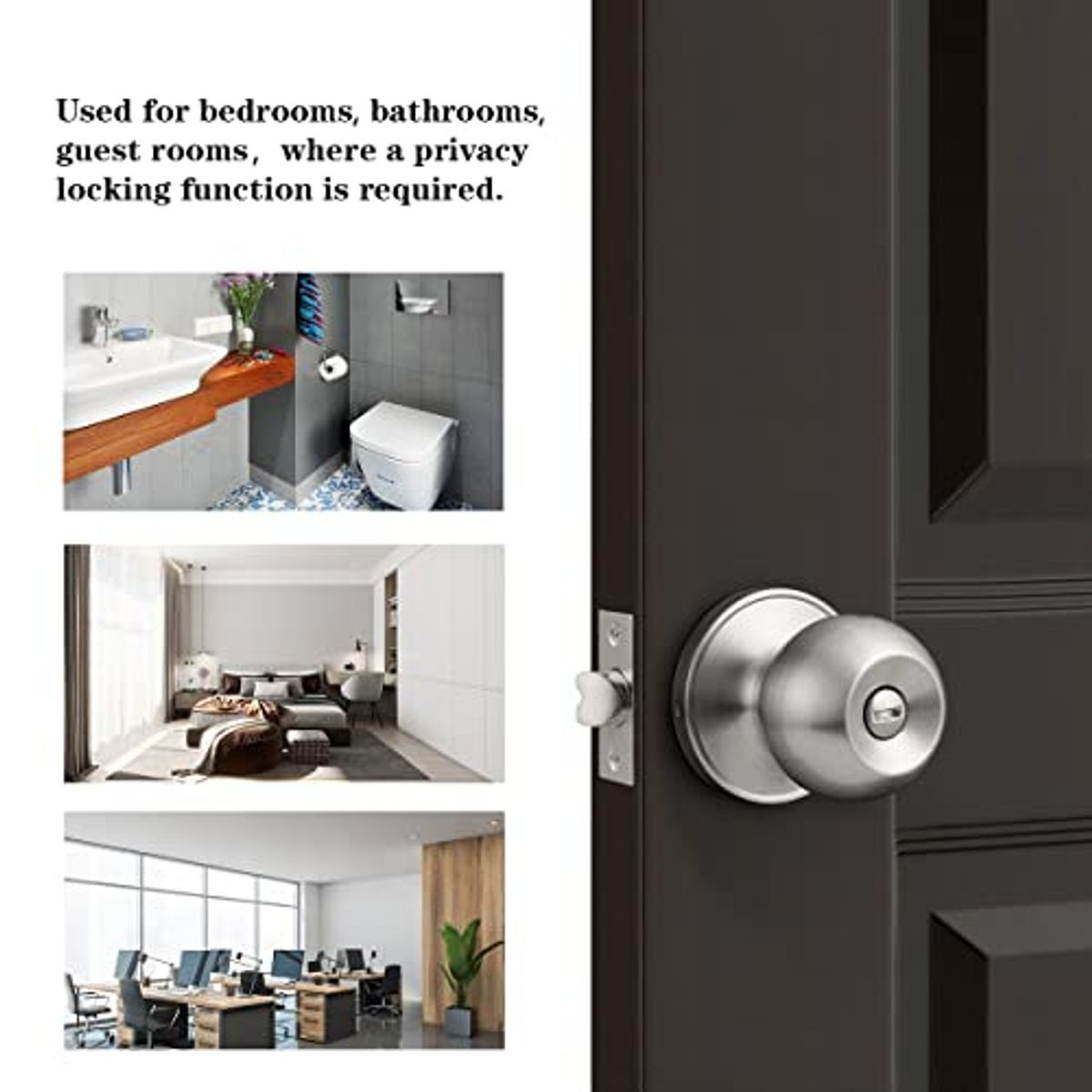 Probico Brushed Nickel Privacy Doorknob product image