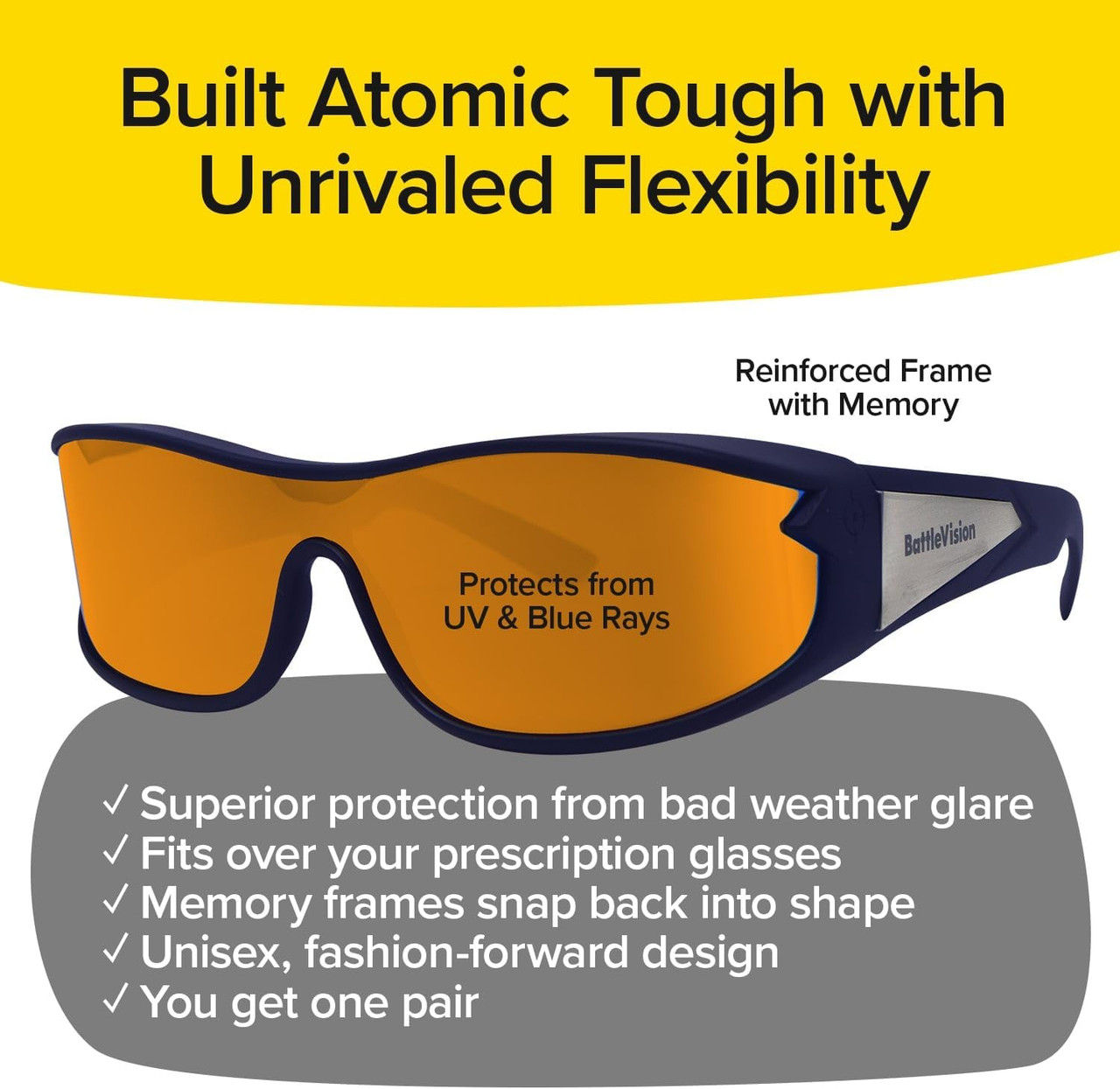 Battle Vision Wraparound Polarized Glasses (3-Pack) product image