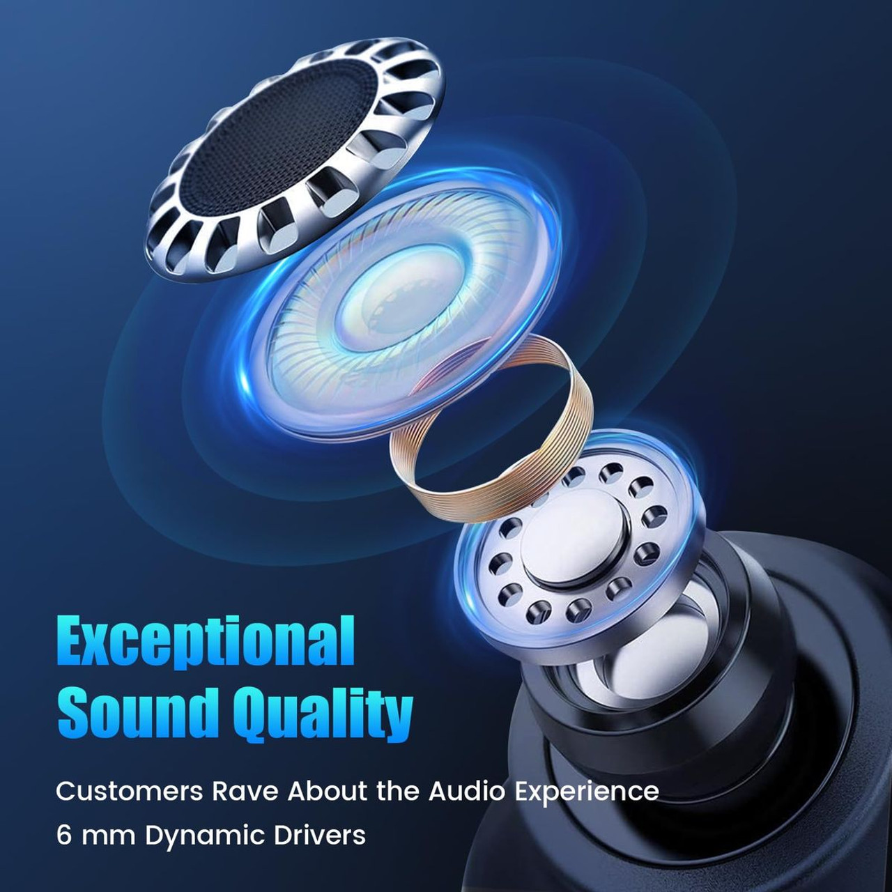 Wireless Bluetooth Earbuds Comfortable Noise Blocking LED Power Display Music Sleep Dual Mode for Sleeping Working Hiking Color Off white product image