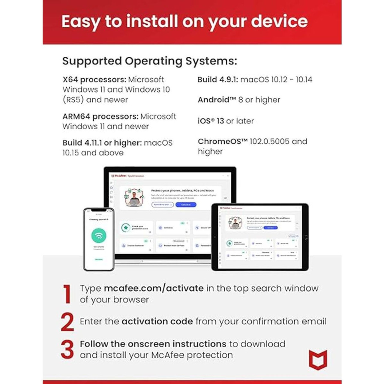 McAfee Total Protection 5-Device, 1- or 2-Year Subscription [Digital Delivery] product image