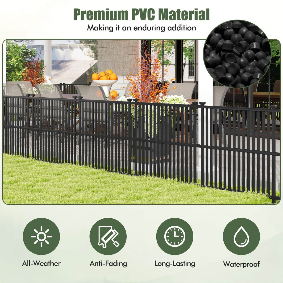Pvc Fence Panels With Metal Ground Stakes product image
