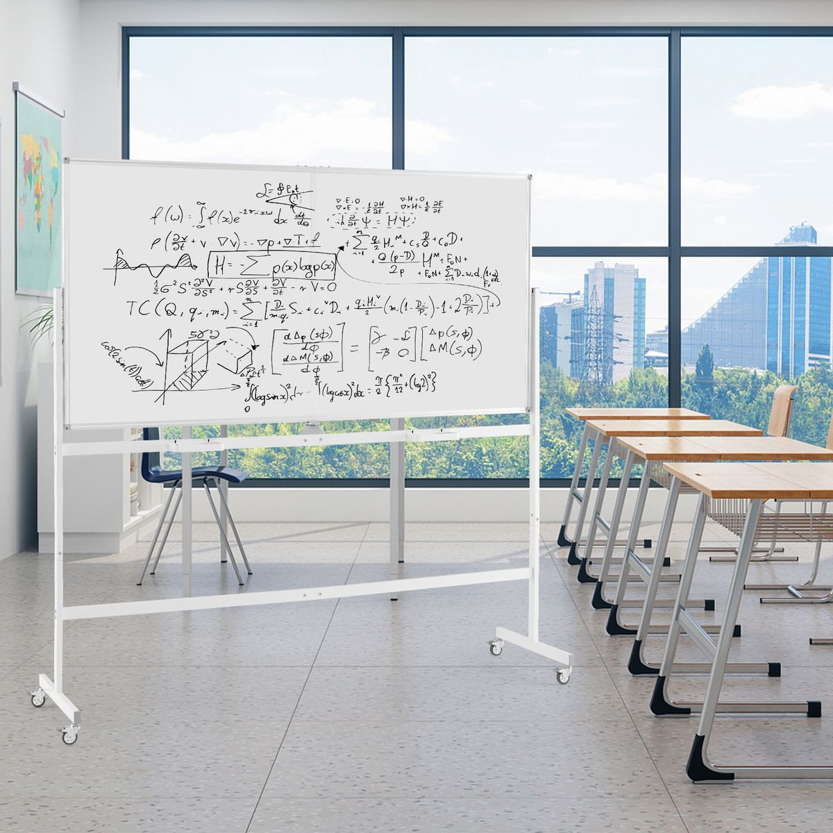 72" X 36" Double-sided Magnetic Whiteboard With Stand product image