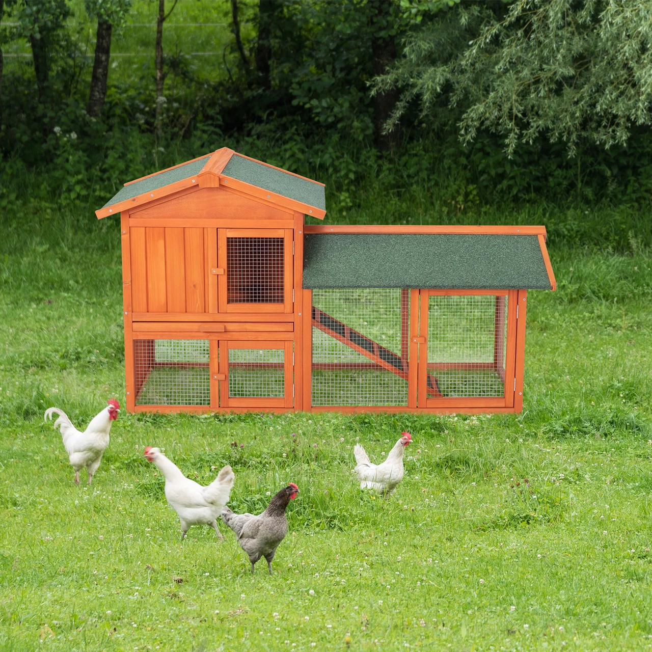 61" Wooden Coop/Hutch with Ladder and Tray product image