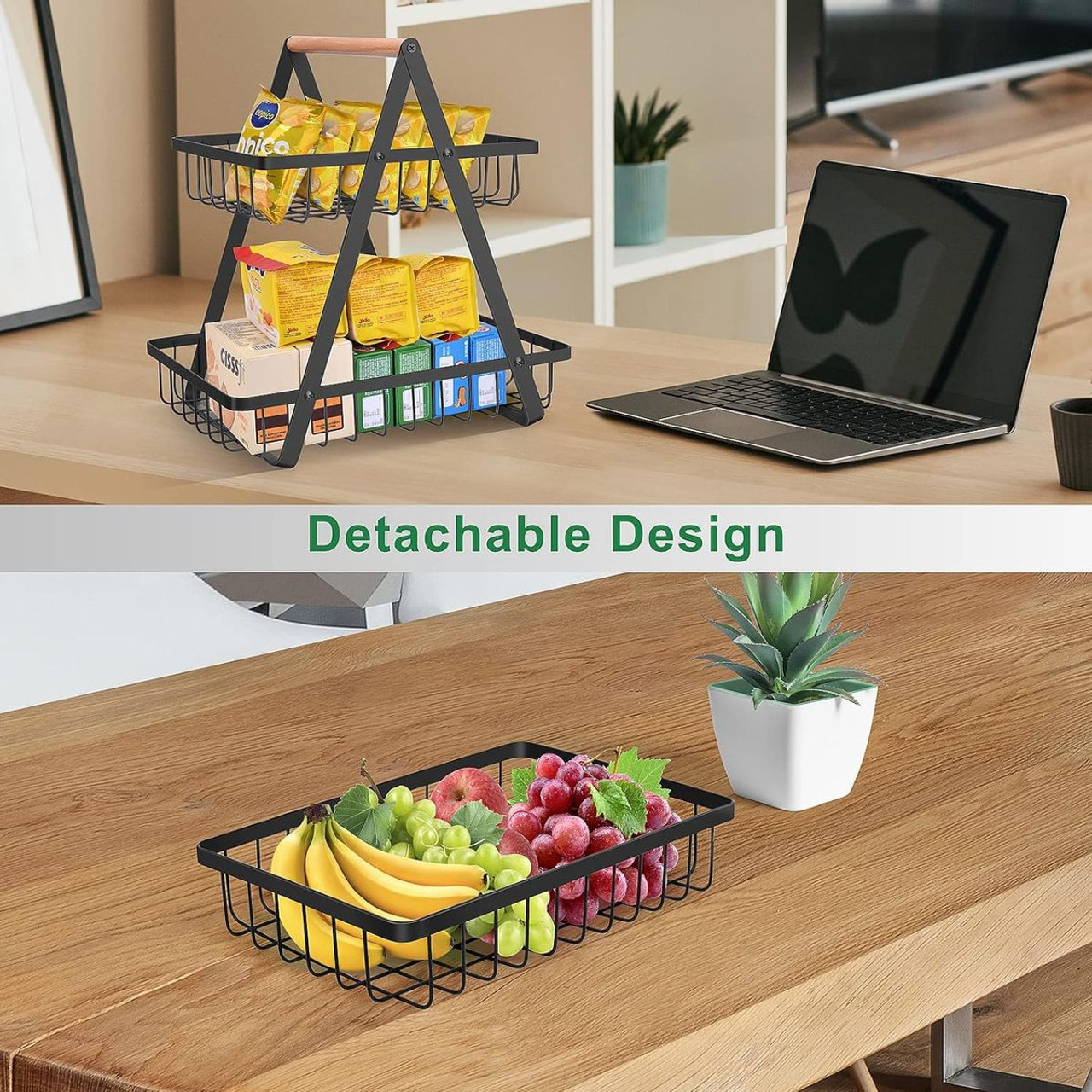 2-Tier Countertop Fruit Basket (1- or 2-Pack) product image