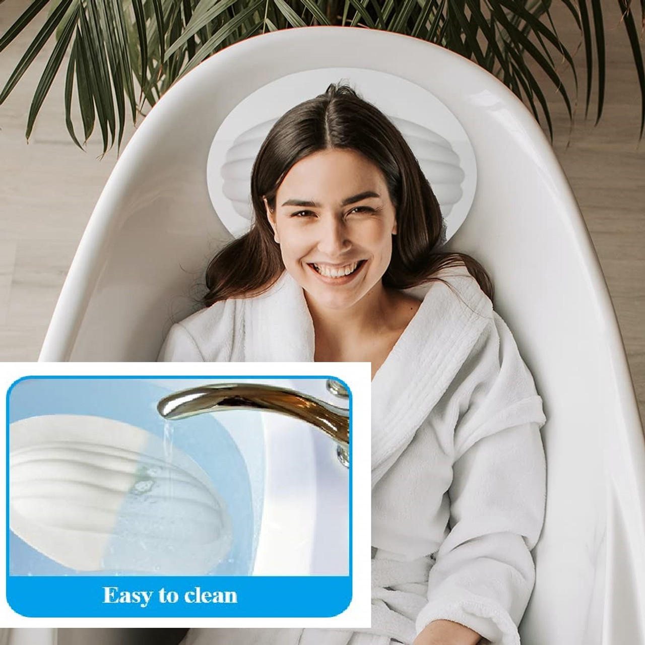 Ergonomic Bathtub Pillow with Suction Cups product image