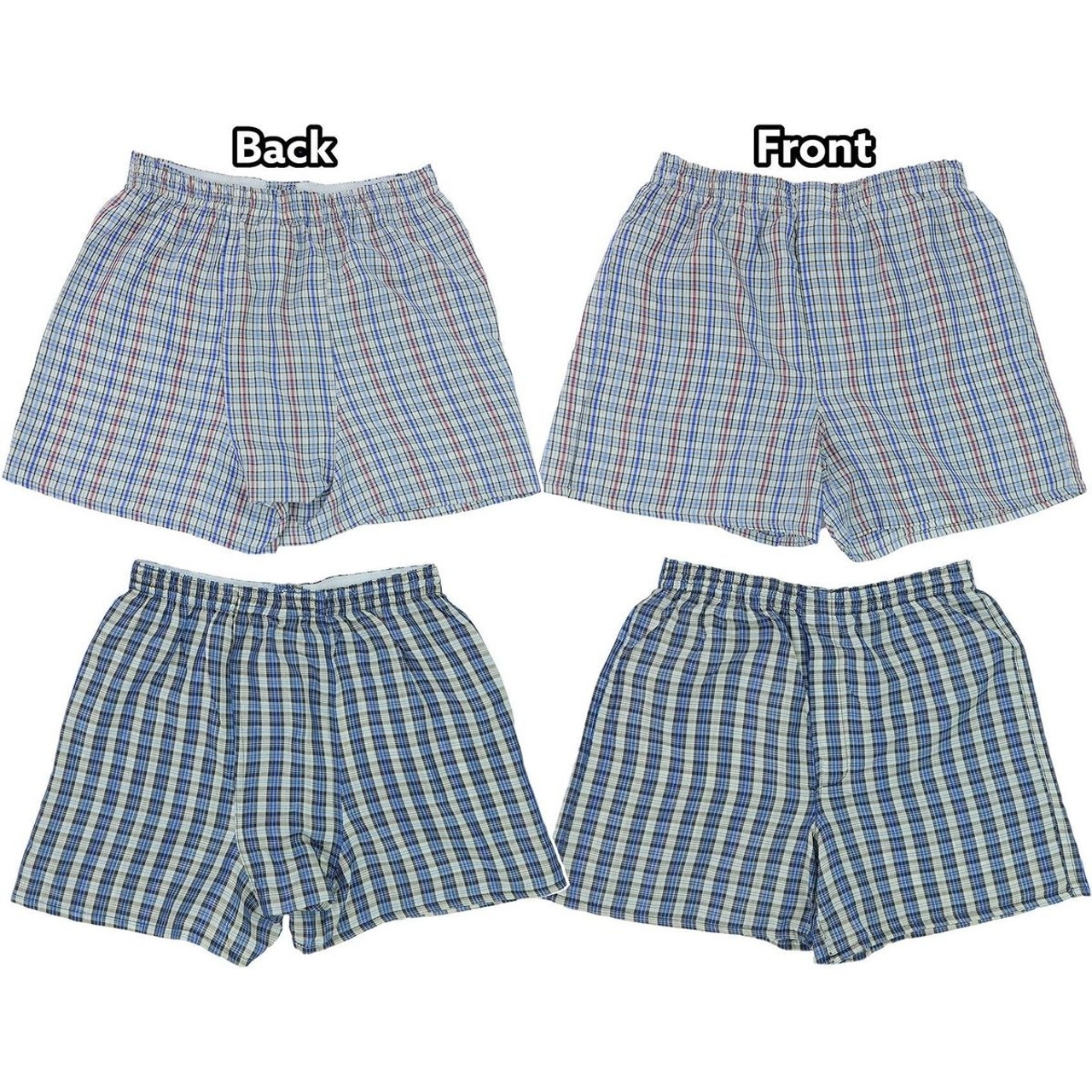 Men's Button Fly Loose Fit Tartan Plaid Boxers (3- or 6-Pack) product image