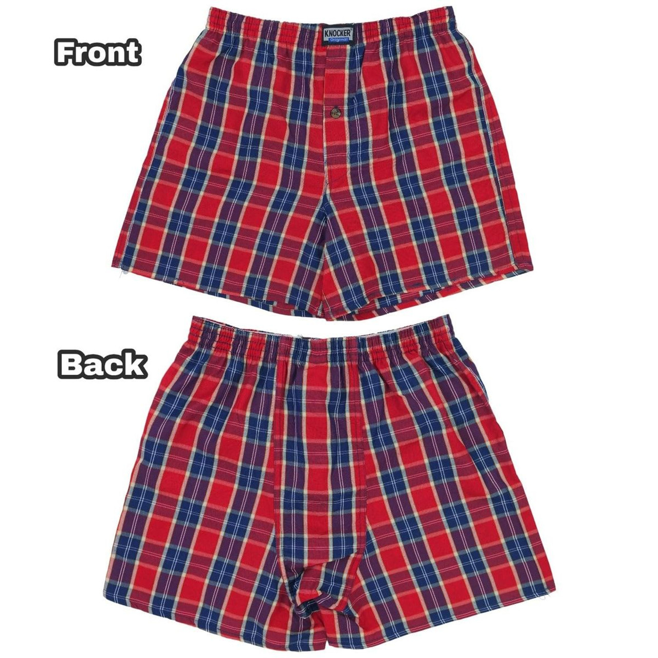 Men's Button Fly Loose Fit Tartan Plaid Boxers (3- or 6-Pack) product image