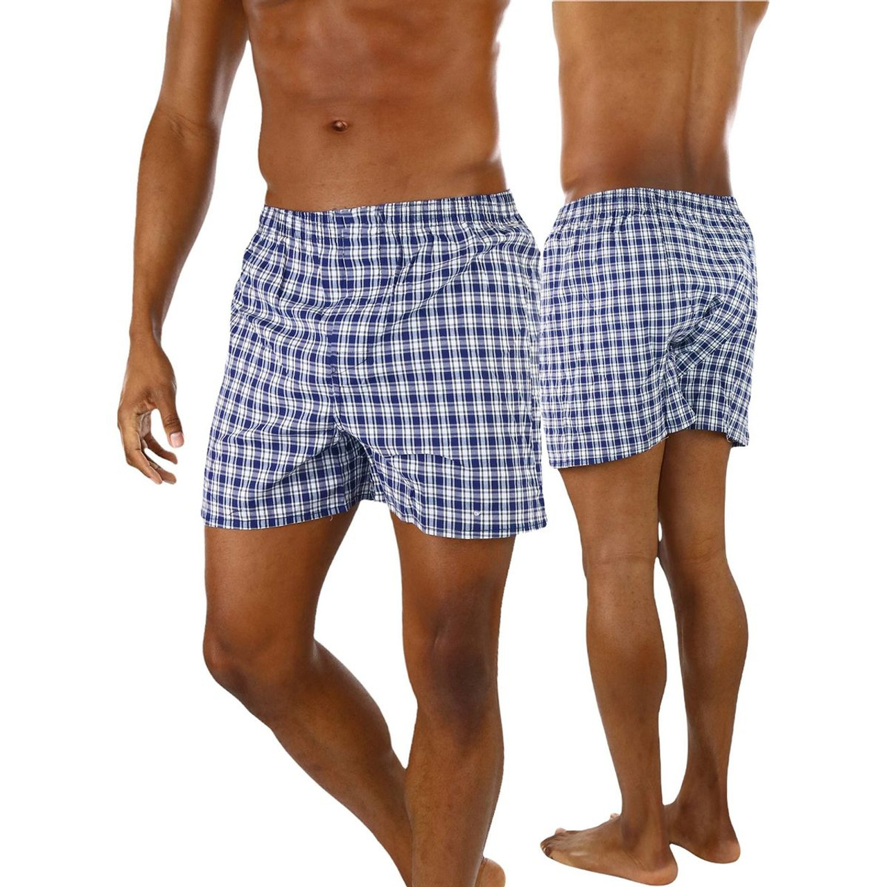 Men's Button Fly Loose Fit Tartan Plaid Boxers (3- or 6-Pack) product image