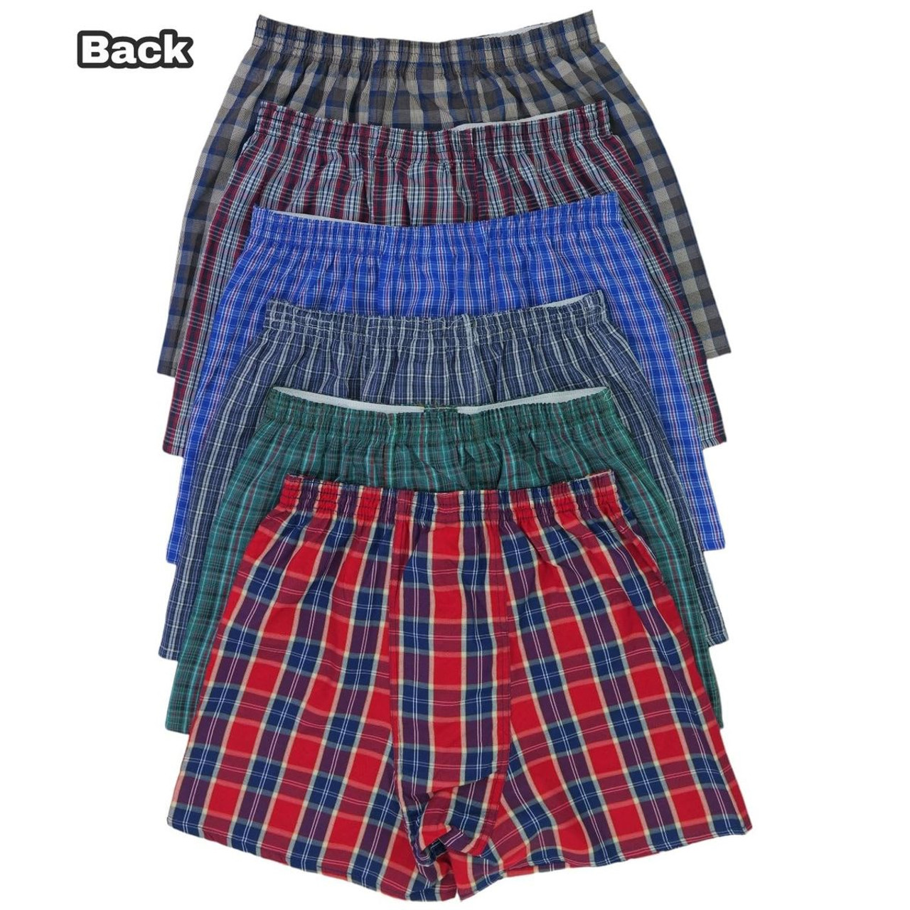 Men's Button Fly Loose Fit Tartan Plaid Boxers (3- or 6-Pack) product image