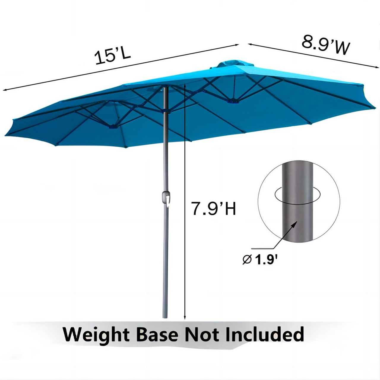 15x9 Foot Outdoor Double-Sided Patio Umbrella product image