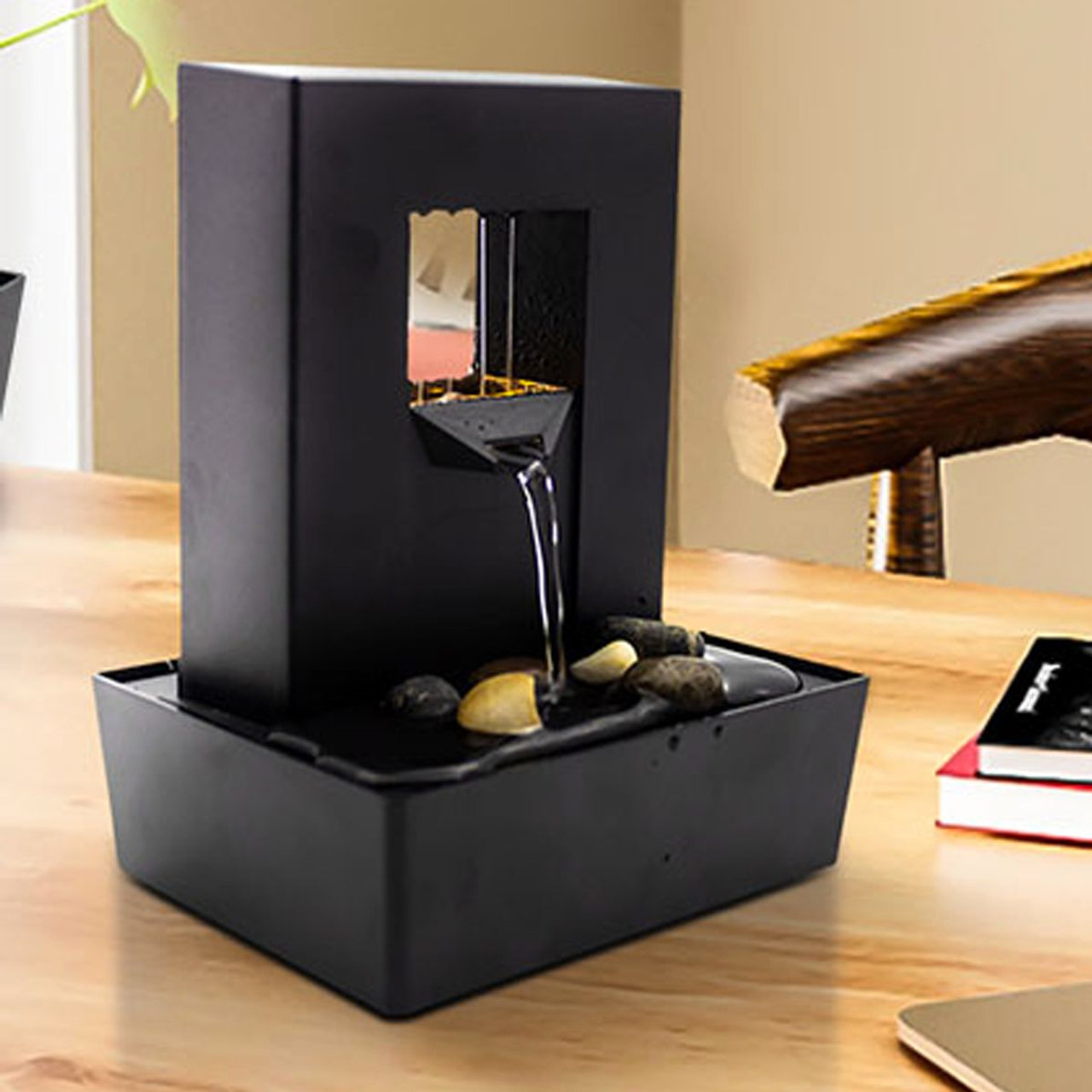 Desktop Fountain with LED Light and Polished Pebbles  product image