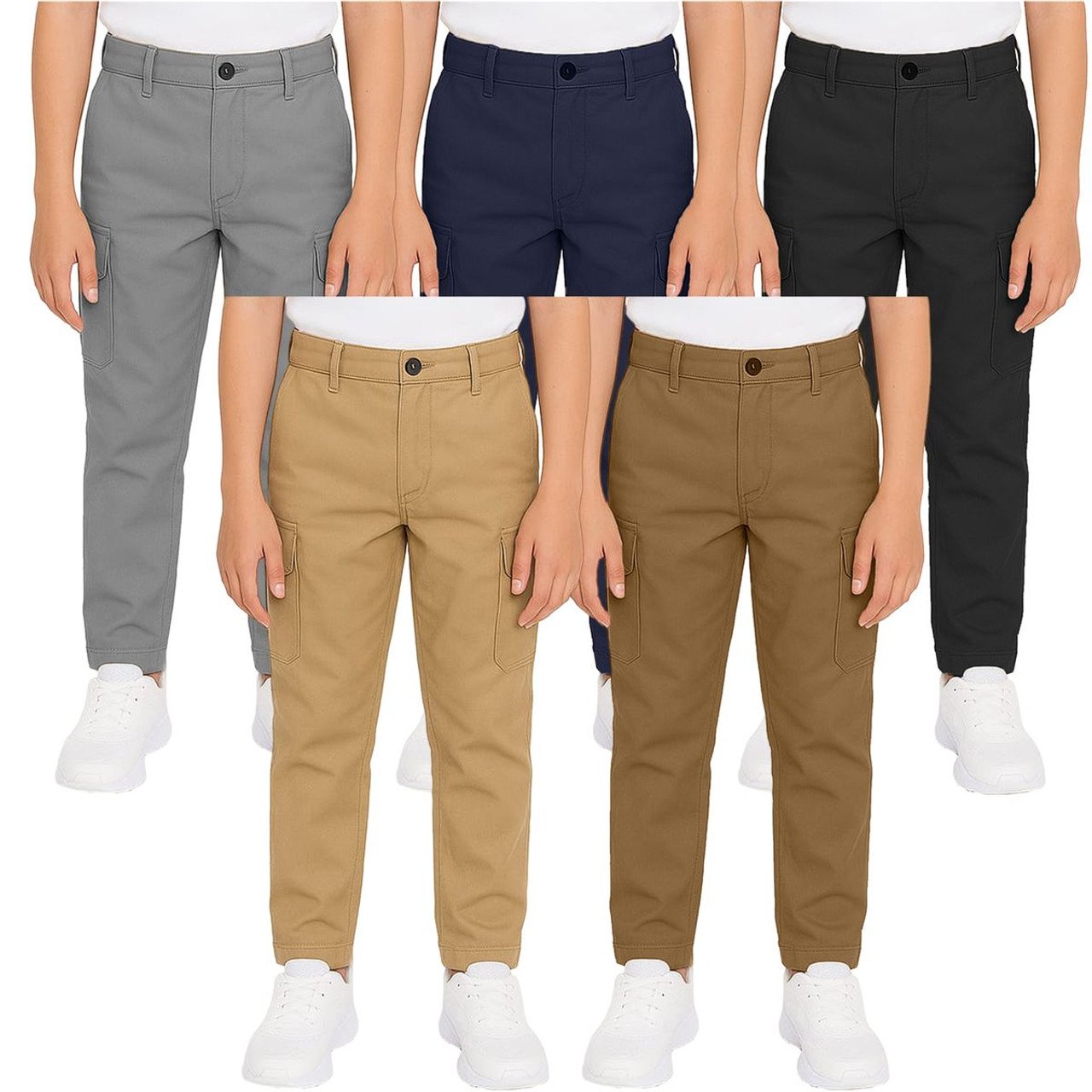 Boy’s Super Stretch Cotton Cargo Pants (1- or 3-Pack) product image