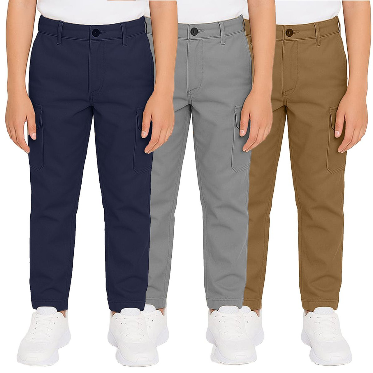 Boy’s Super Stretch Cotton Cargo Pants (1- or 3-Pack) product image