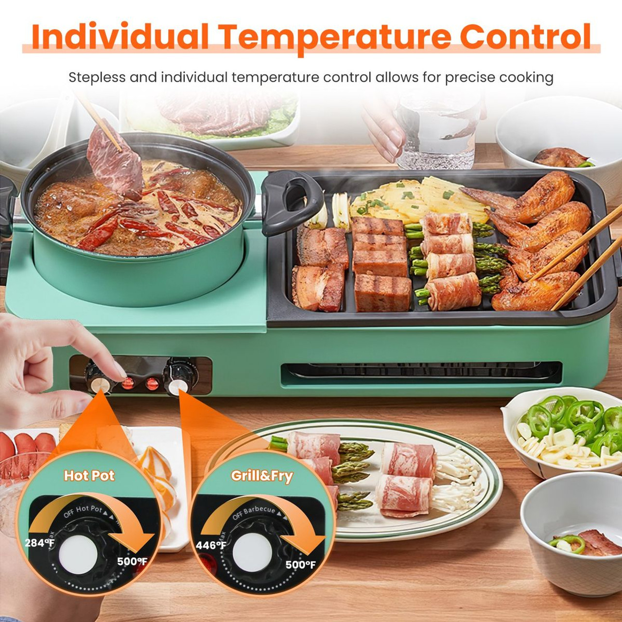 3-in-1 Electric Hot Pot with Grill product image