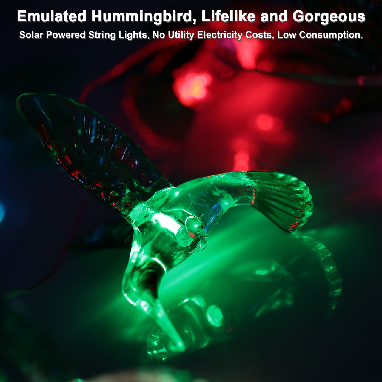 Solarek® Solar 6-LED String Light Hummingbird Wind Chime product image