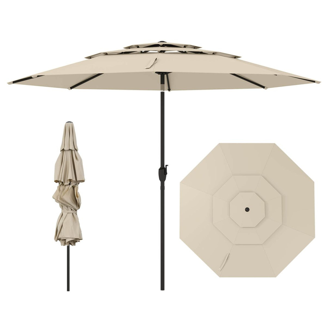 10-Foot 3-Tier Outdoor Vented Patio Umbrella product image