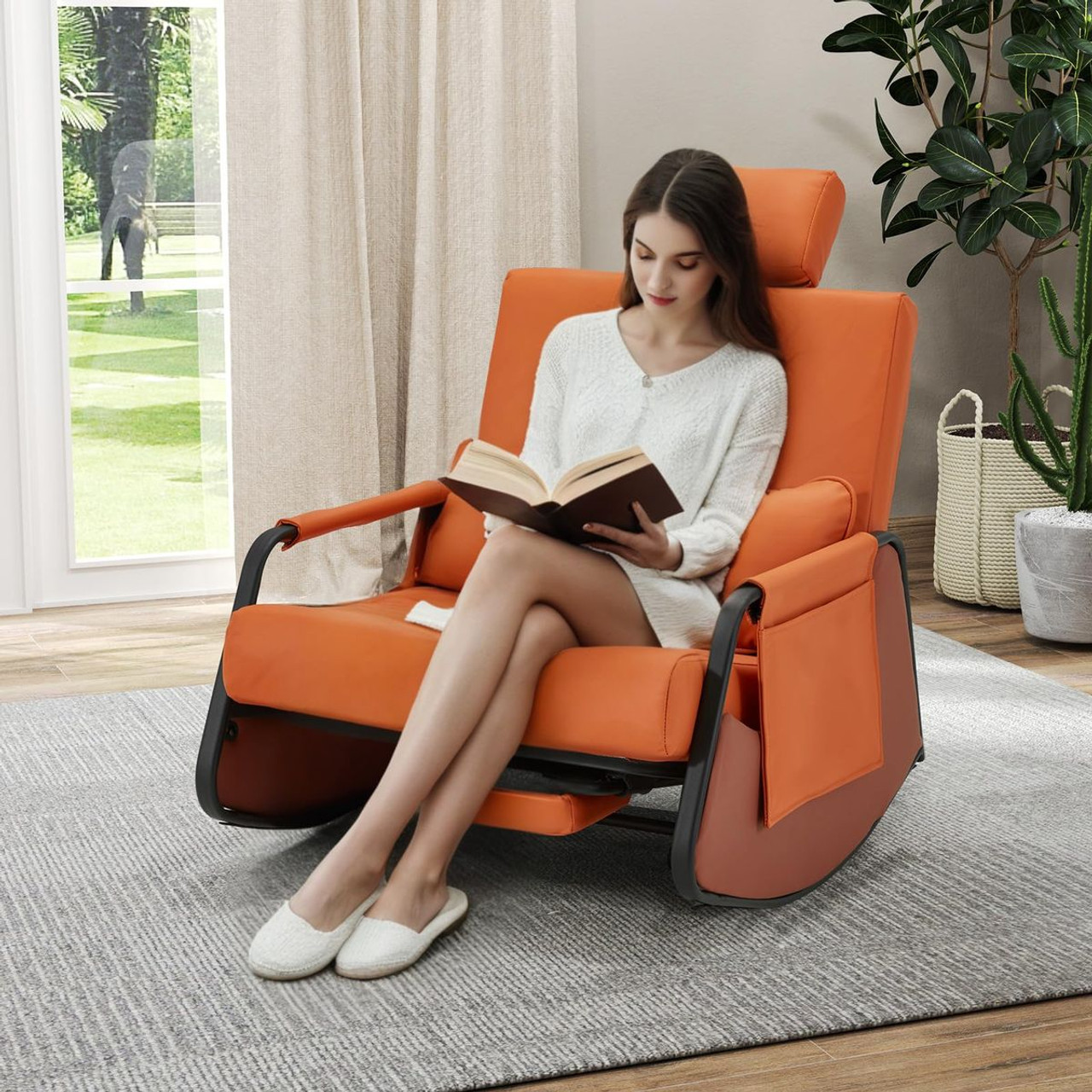 Gliding Rocking Chair with Retractable Footrest  product image