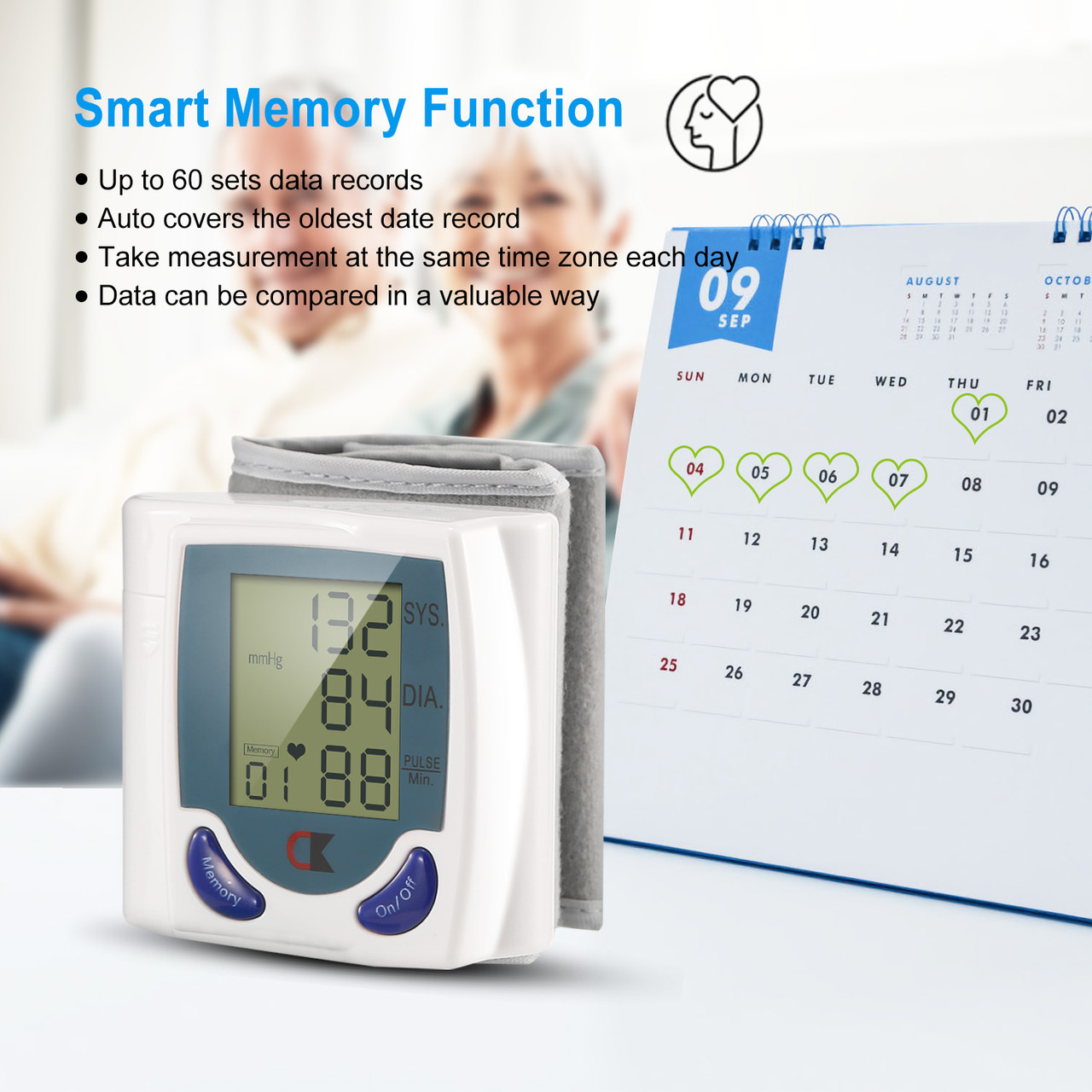 Wrist Blood Pressure Monitor with Large LCD Screen product image