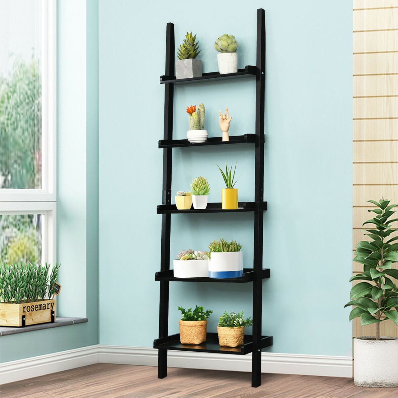 5-Tier Leaning Wall Ladder Shelf  product image