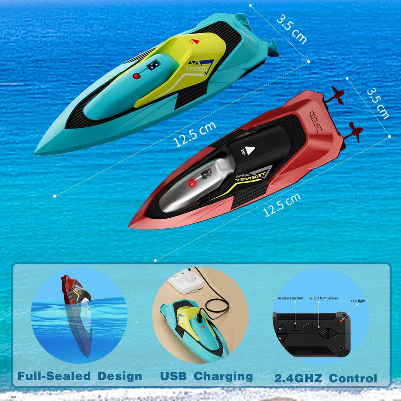 4DRC 2.4G High Speed Remote Control Waterproof Racing Boat product image