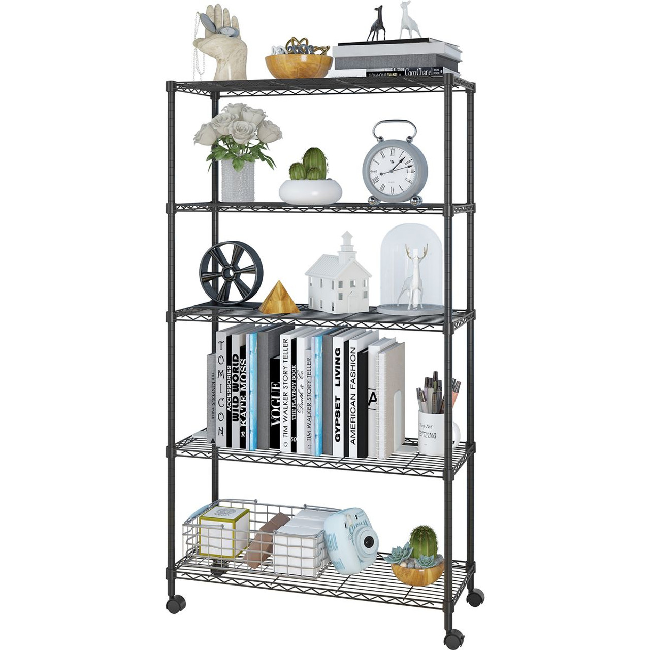 5-Tier Adjustable Rolling Metal Garage Shelving product image