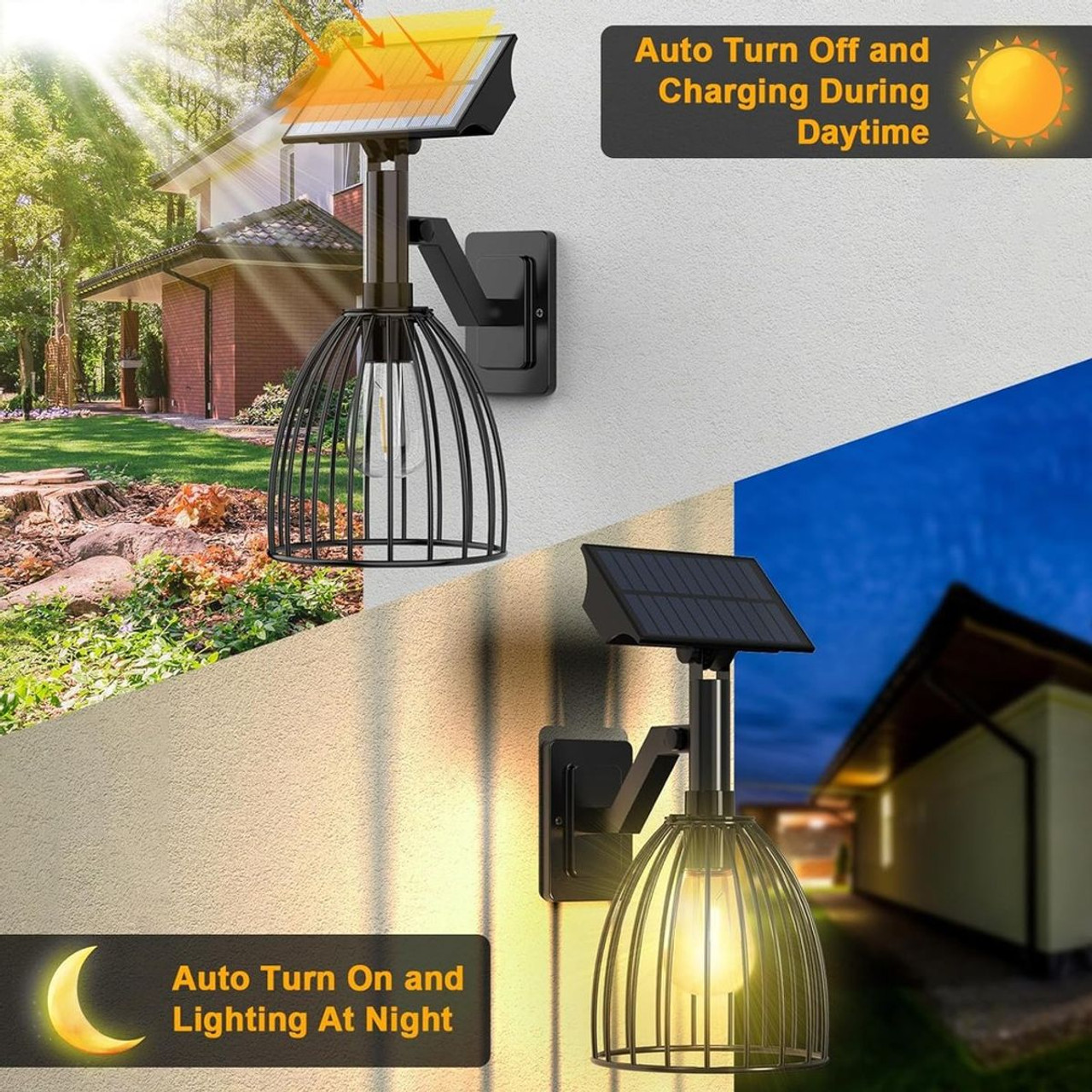 Outdoor Solar Wall Lantern (2-Pack ) product image