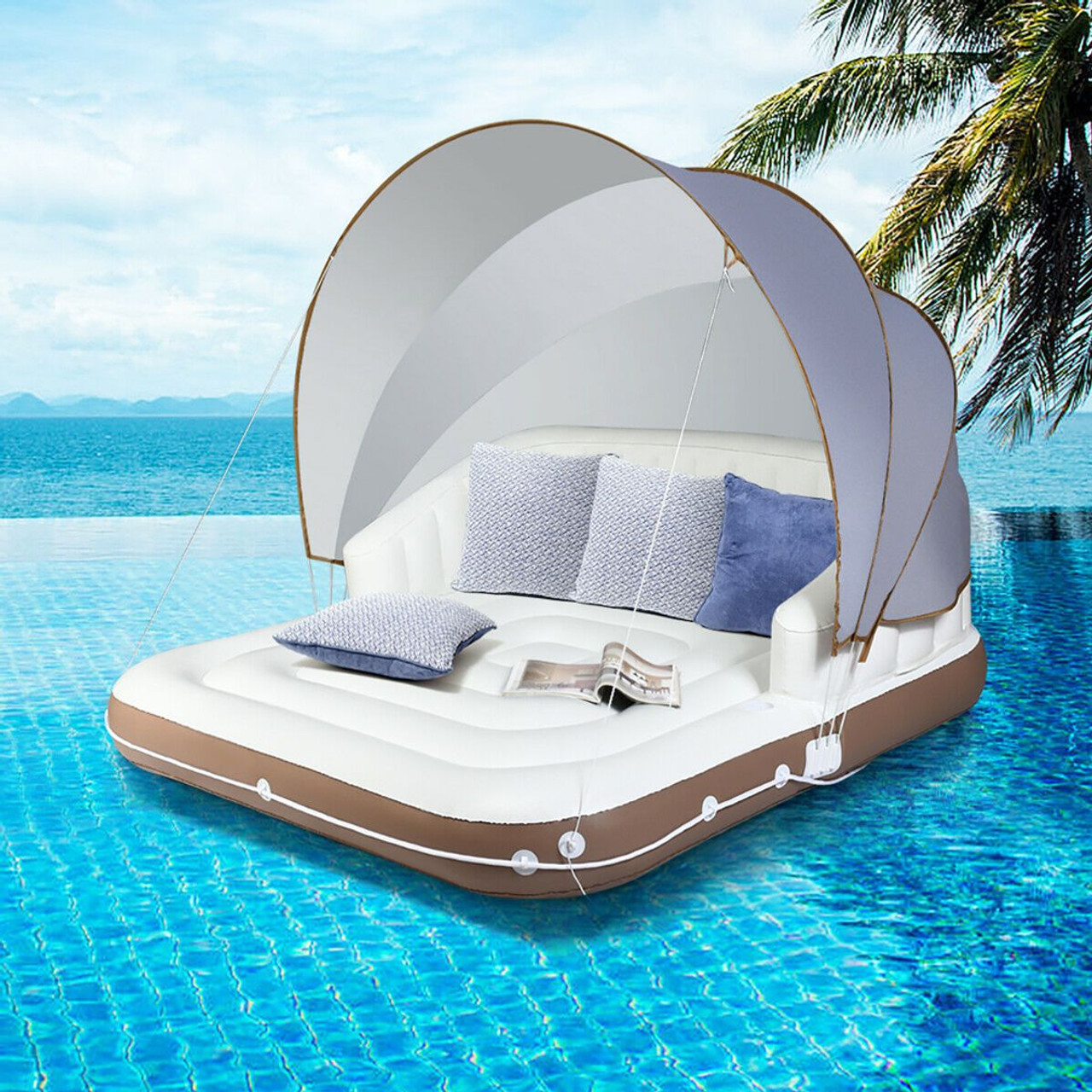 Inflatable Lounge Raft with Retractable Canopy product image