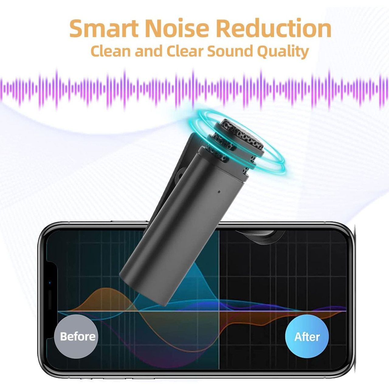 Dual Wireless Lavalier Microphone Set for iPhone & Android product image