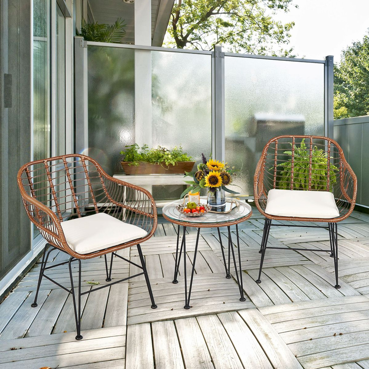 Rattan 3-Piece Bistro Furniture Set product image