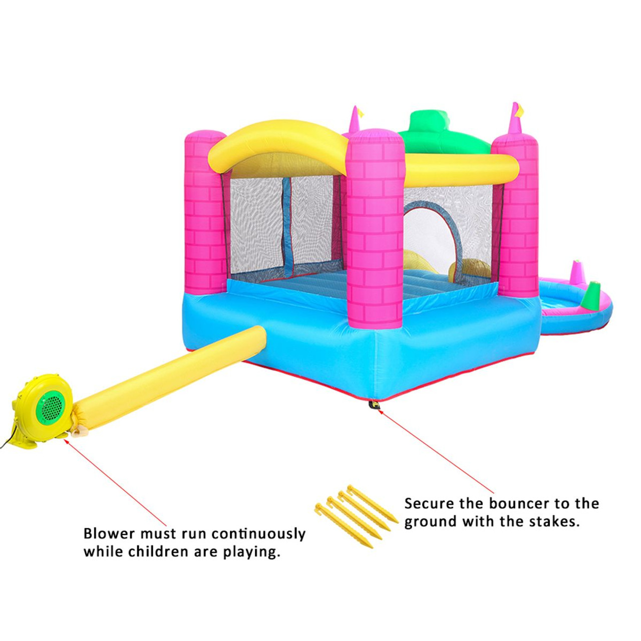 12.5' x 6.7' x 6.2' Inflatable Bounce House with 350W Air Blower product image