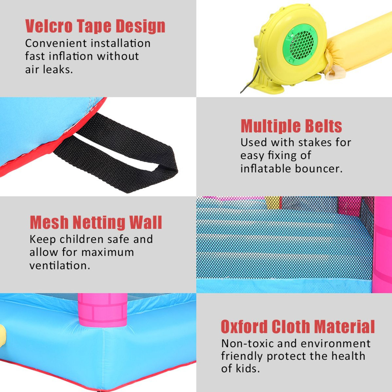 12.5' x 6.7' x 6.2' Inflatable Bounce House with 350W Air Blower product image