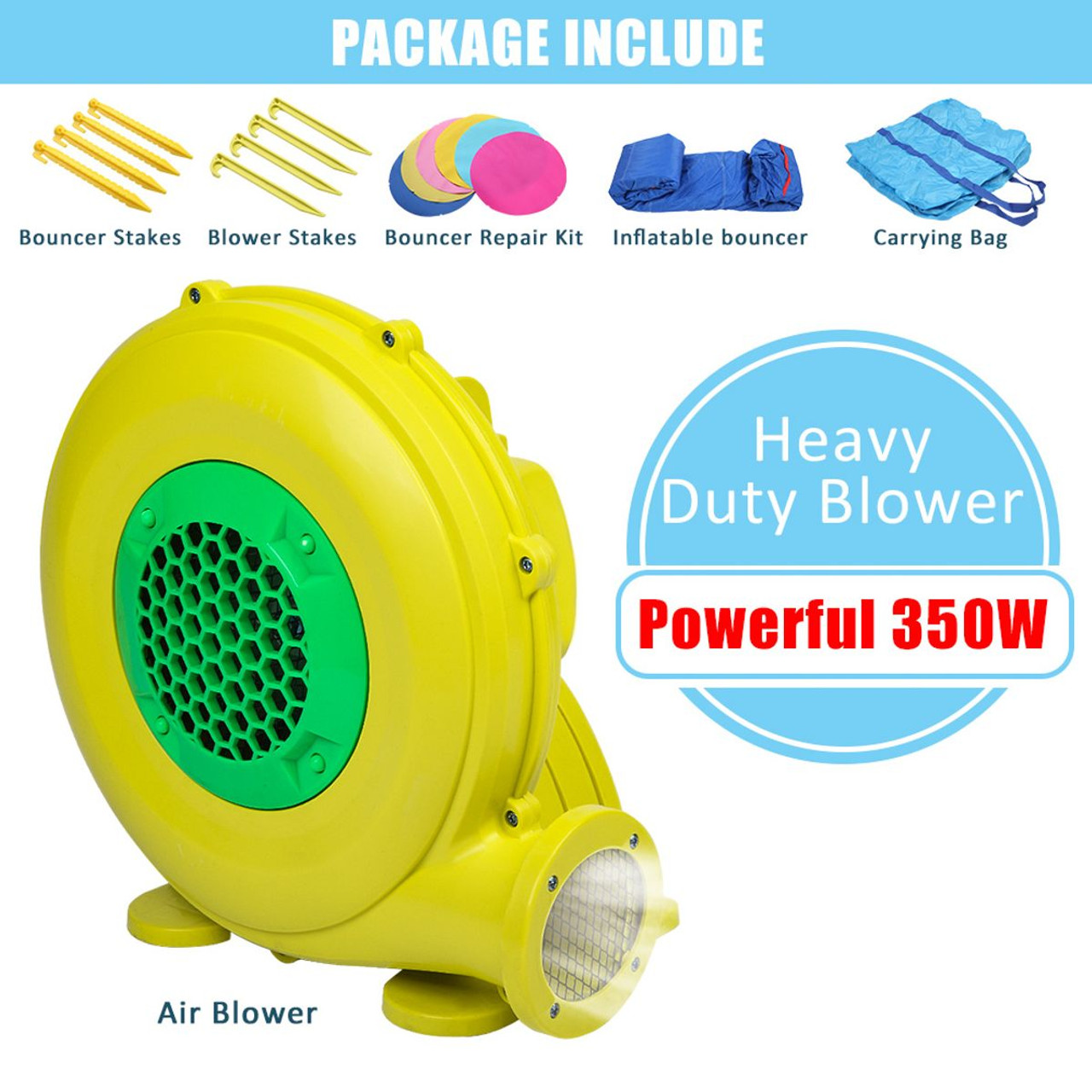12.5' x 6.7' x 6.2' Inflatable Bounce House with 350W Air Blower product image