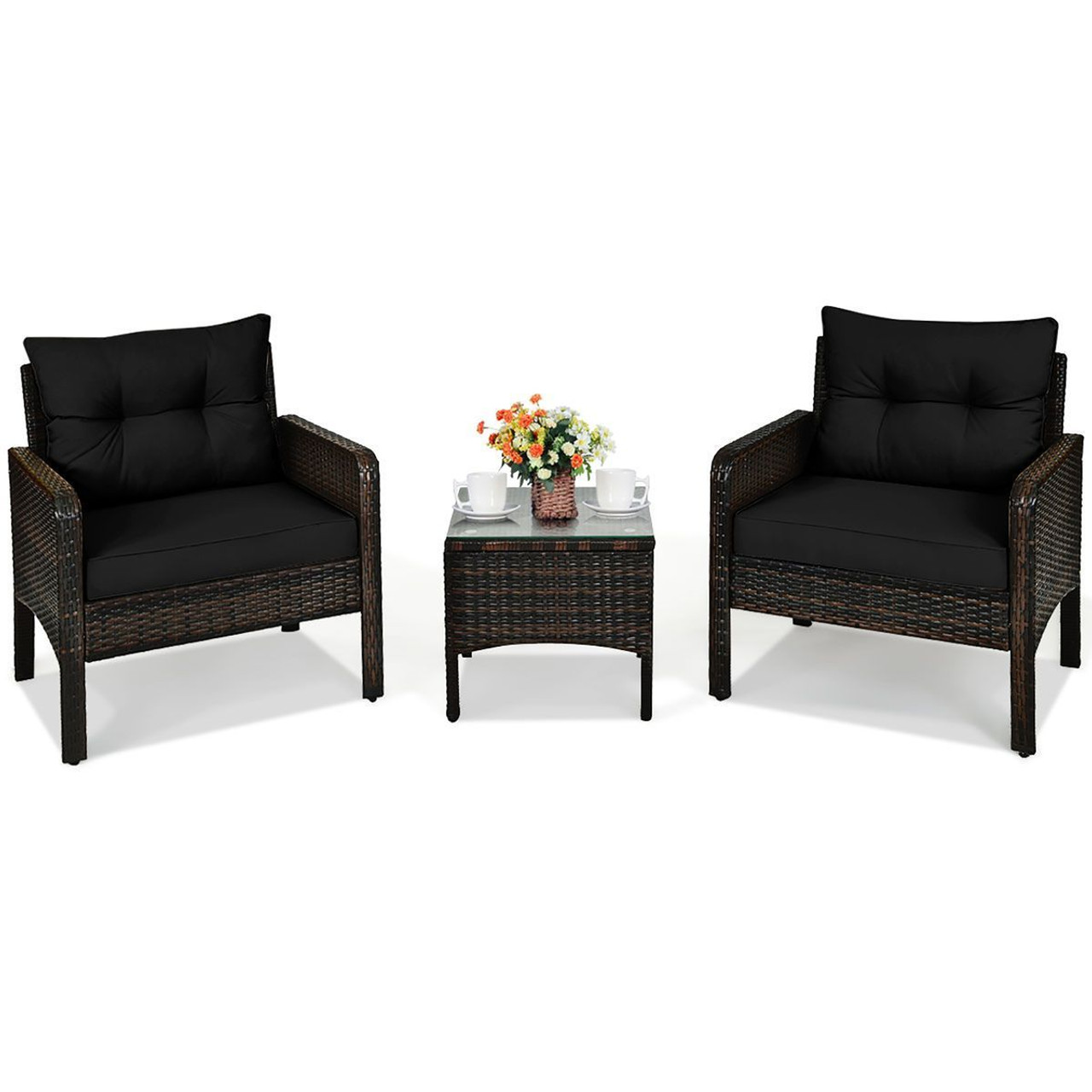 Cushioned Rattan 3-Piece Patio Furniture Set product image