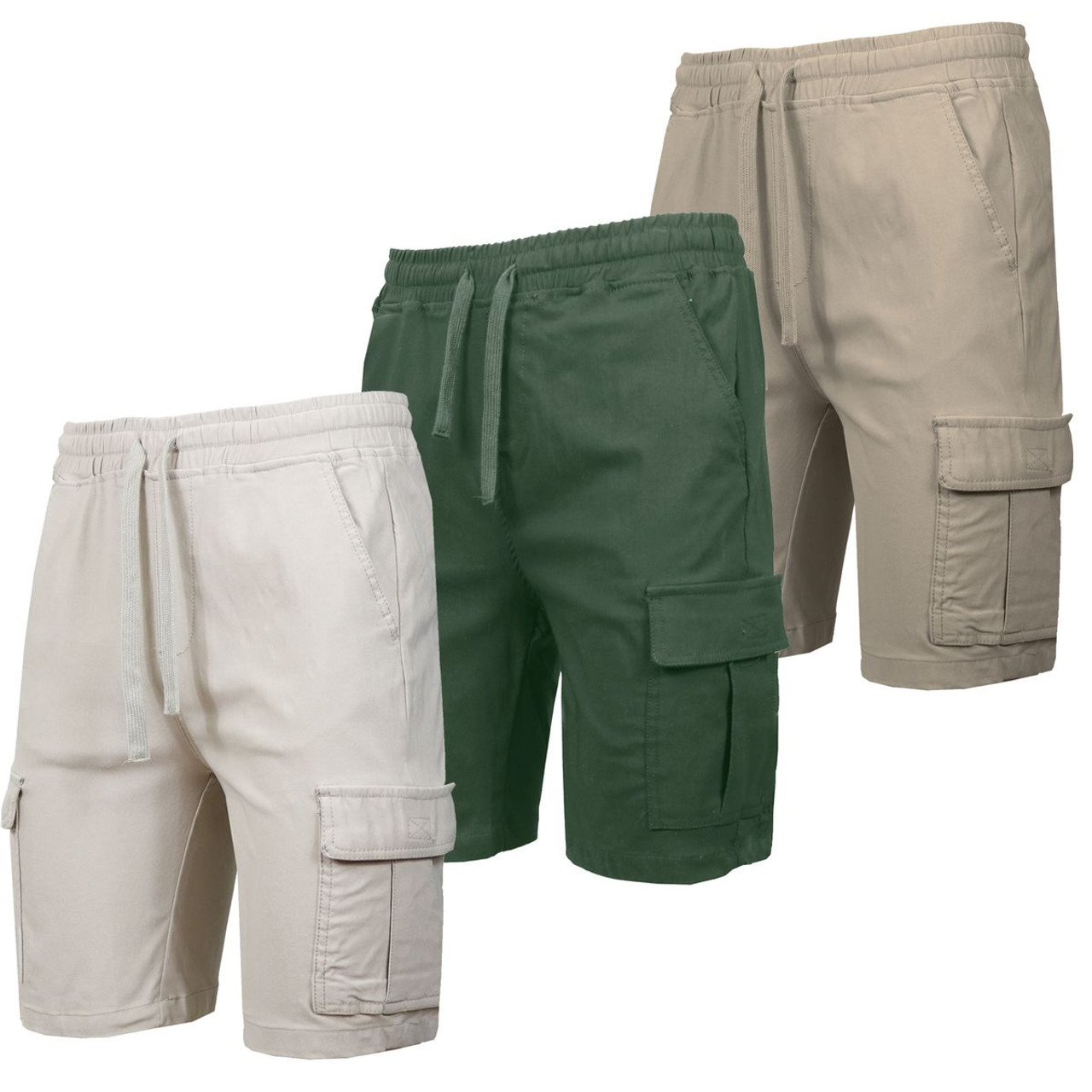 Men’s Stretch Pull-On Cargo Shorts (3-Pack) product image