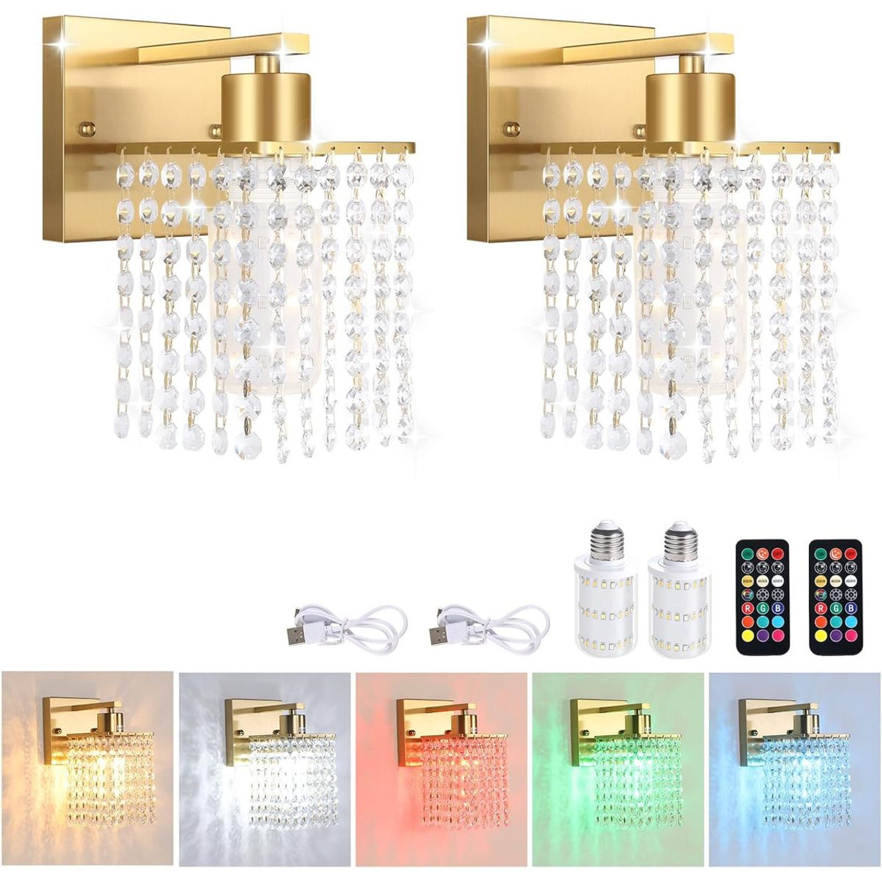 Crystal Wall Sconces with Remote product image