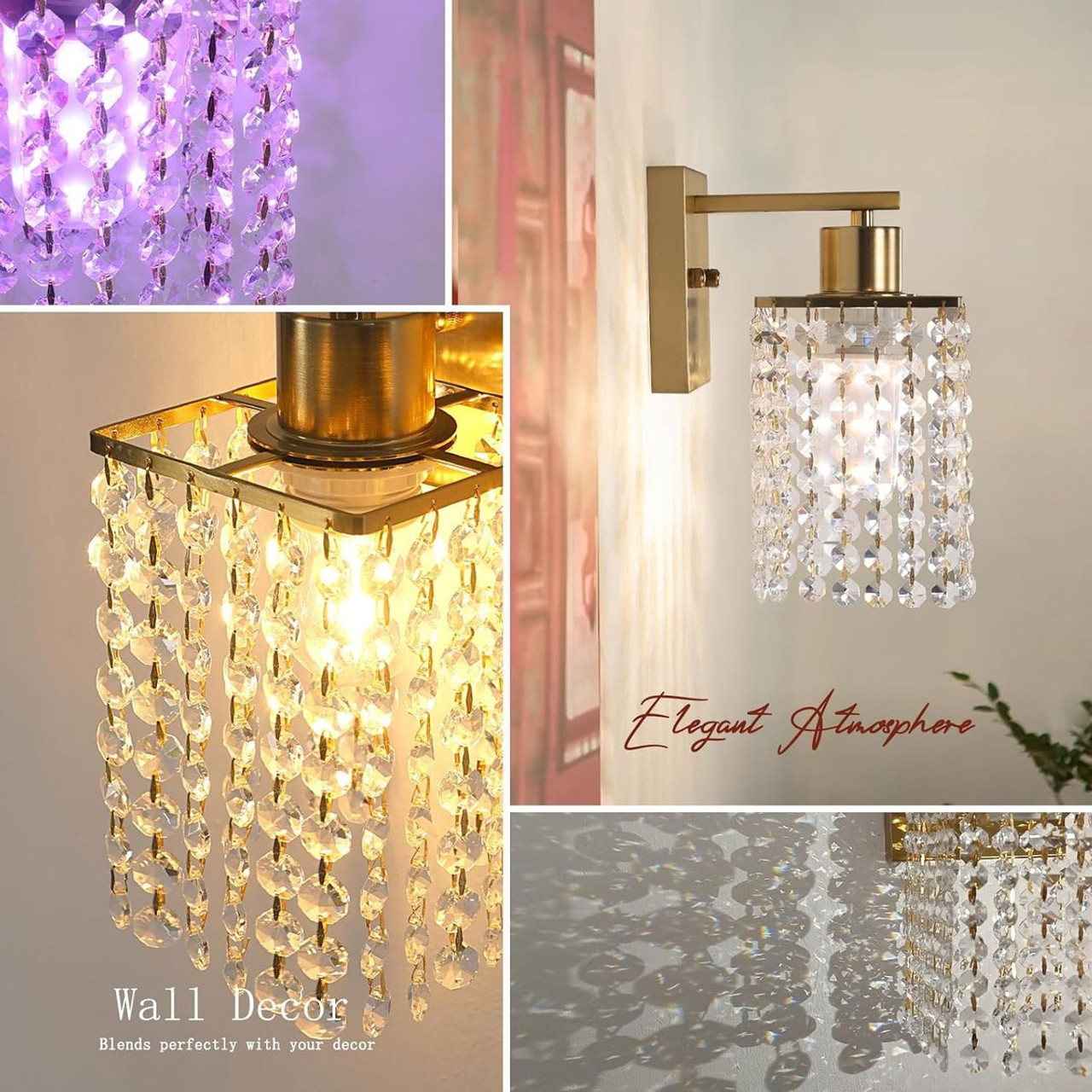 Crystal Wall Sconces with Remote product image