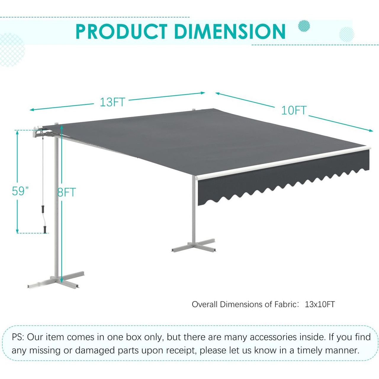 Dual Side Free Standing Retractable Patio Awning product image