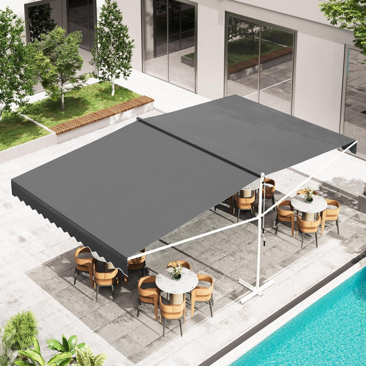 Dual Side Free Standing Retractable Patio Awning product image