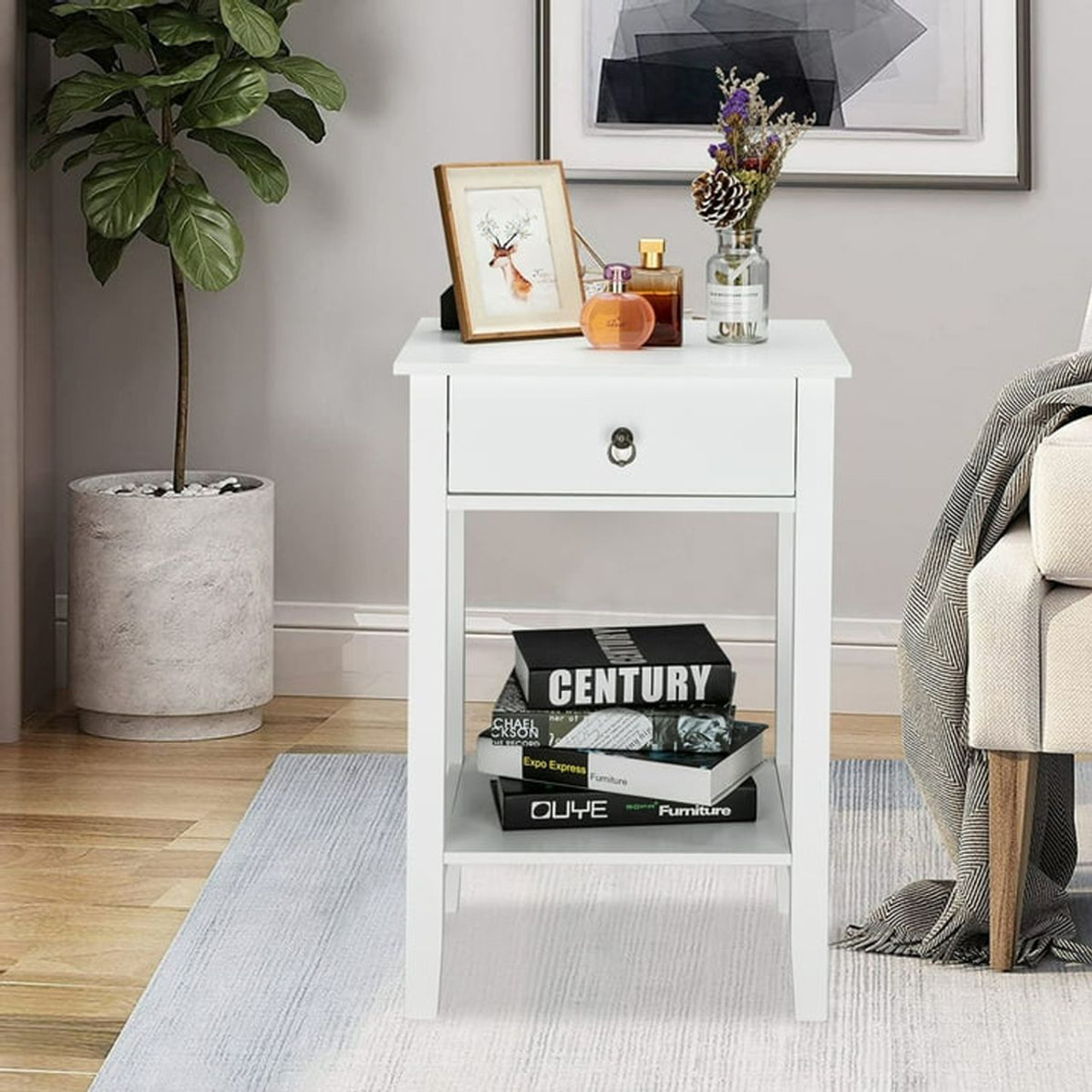 Two-Layer Bedside Table with Drawer  product image