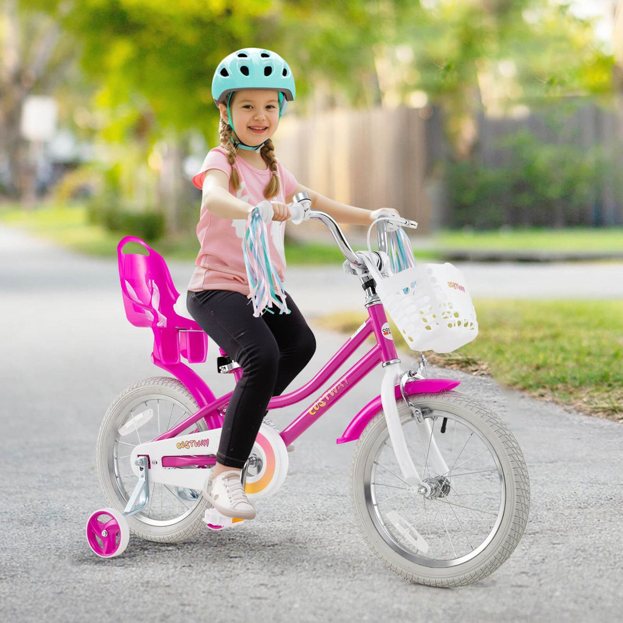 Kids' Bicycle with Removable Basket and Doll Seat  product image