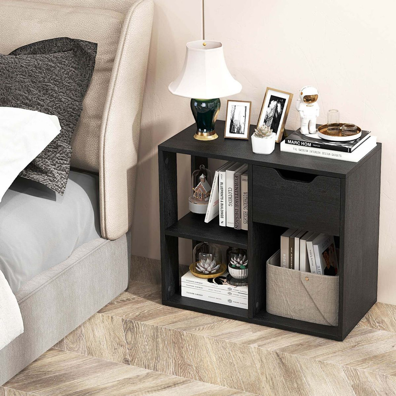 3-Cube Bookcase with 2-Tier Wooden Storage Shelf (1- or 2-Pack) product image