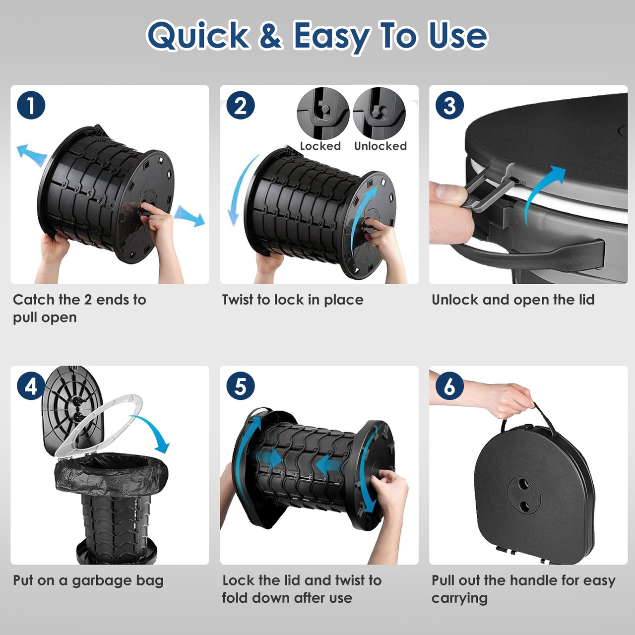 LakeForest Retractable Portable Toilet product image