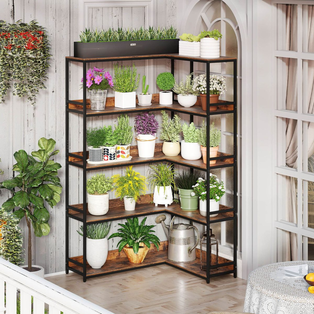 5-Tier 71"  L-Shaped Corner Bookcase with 2 Anti-Toppling Kits product image