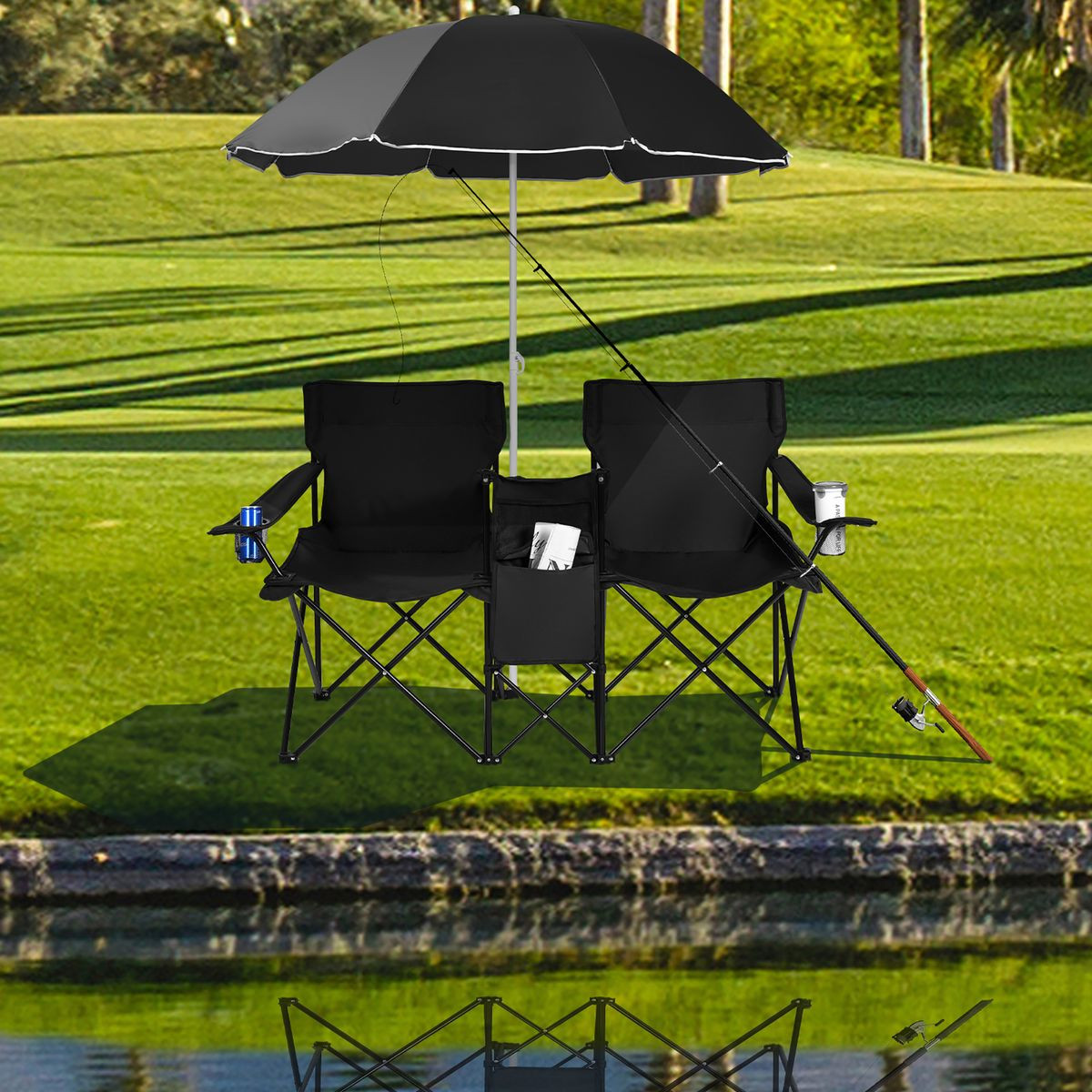 Folding Double Chair with Umbrella product image
