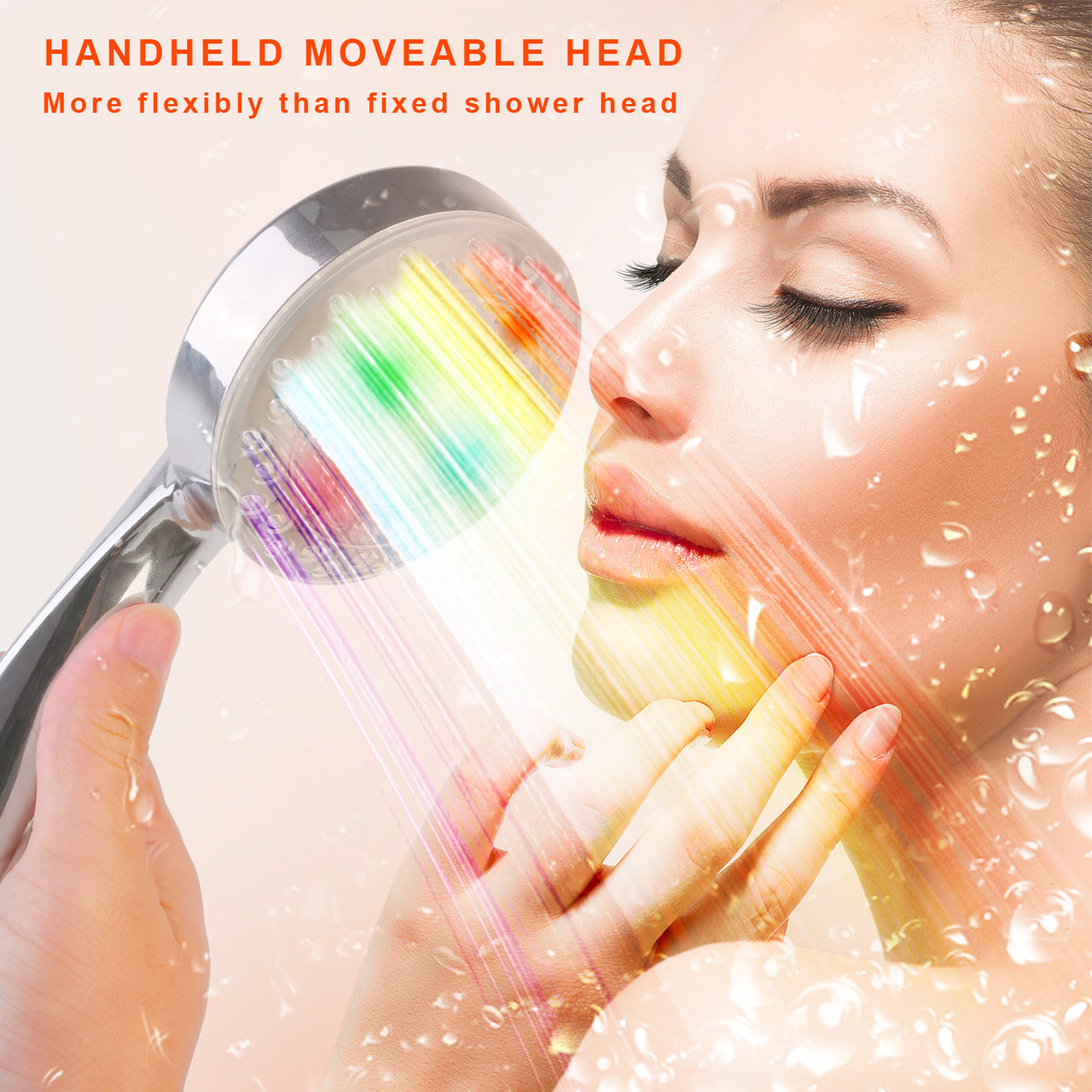 iMounTEK® Water-Powered LED Shower Head with Color-Changing Lights product image