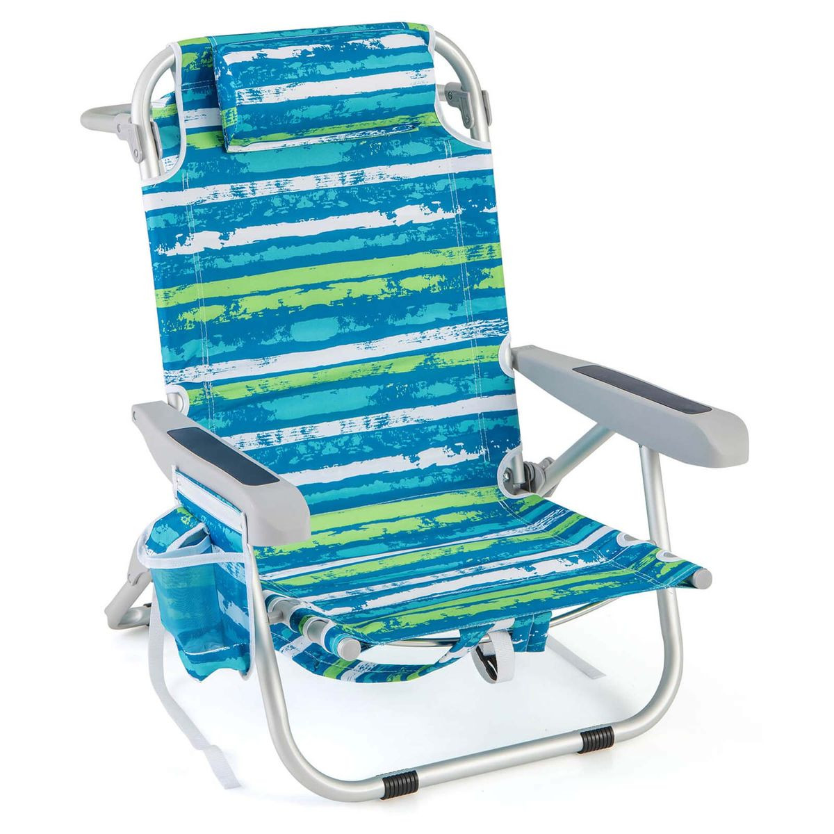 Foldable Backpack Beach Chair with Cup Holder & Storage Pockets (1 or 2-Pack) product image